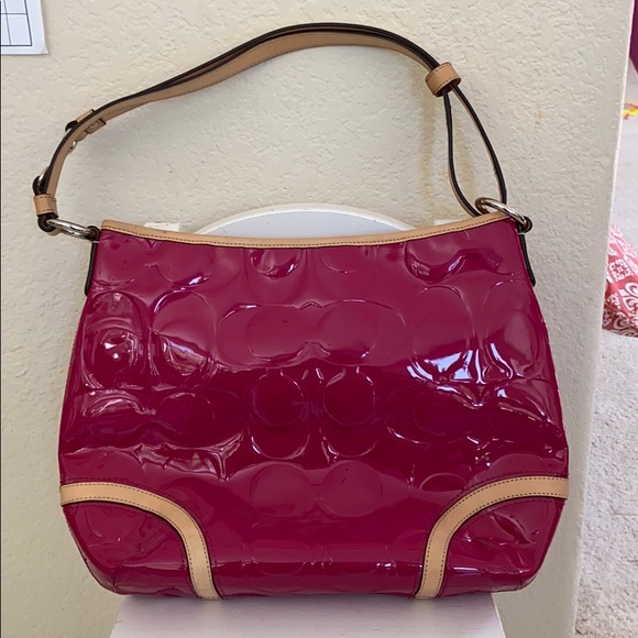 Coach Magenta Patent Leather Handbag - Picture 2 of 11
